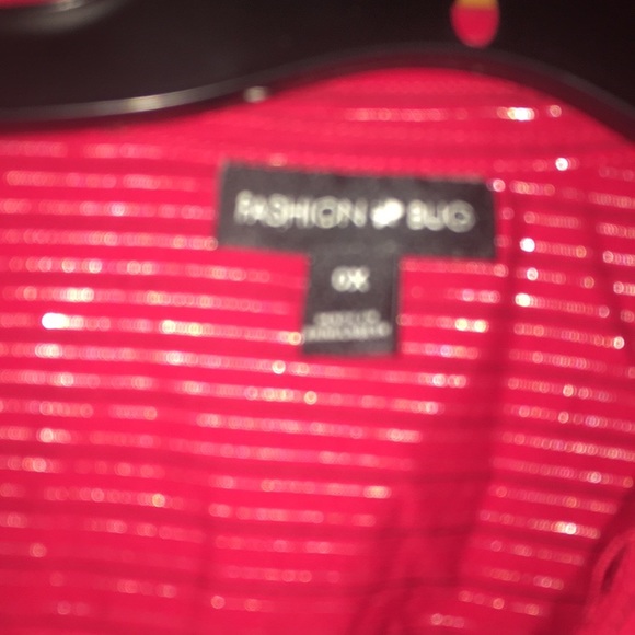 0X Fashion Bug Striped Shimmer Button Down Top - Picture 9 of 13